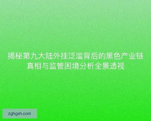 揭秘第九大陆外挂泛滥背后的黑色产业链真相与监管困境分析全景透视 揭秘第九大陆外挂泛滥背后的黑色产业链真相与监管困境分析全景透视