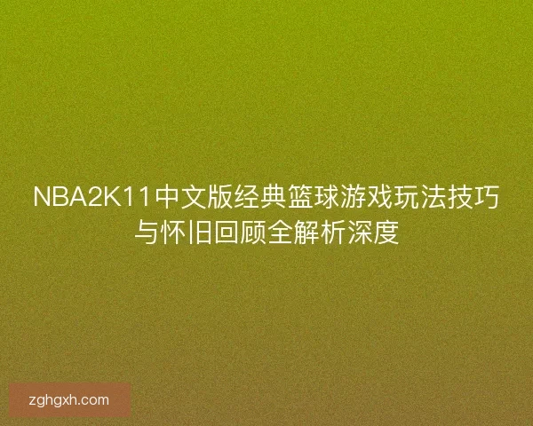 NBA2K11中文版经典篮球游戏玩法技巧与怀旧回顾全解析深度 NBA2K11中文版经典篮球游戏玩法技巧与怀旧回顾全解析深度